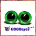 1 Pair Green Swirly Hand Painted Safety Eyes Plastic eyes